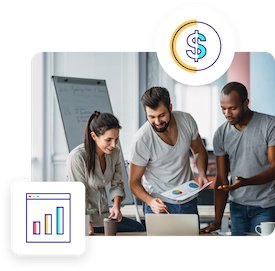 Marketing agency looking over partner program results