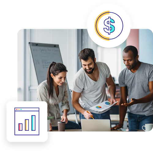 Marketing agency looking over partner program results
